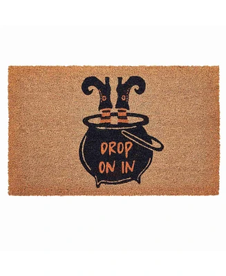 Vcny Home Drop on In Halloween Coir Outdoor Doormat, 18" x 30"