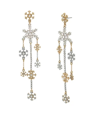 Betsey Johnson Faux Stone Snowflake Chandelier Earrings