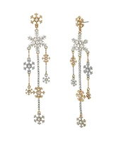 Betsey Johnson Faux Stone Snowflake Chandelier Earrings