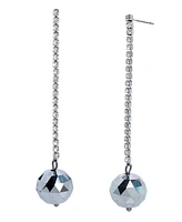 Betsey Johnson Faux Stone Midnight Magic Rhinestone Disco Ball Linear Earrings