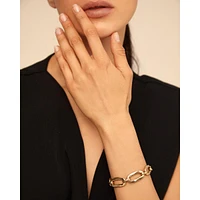 UNOde50 Sterling Silver and 18k Gold Plated Oval Links Bracelet