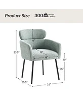 Hulala Home Niccolo Modern Boucle Dining Chair with Adjustment Feet