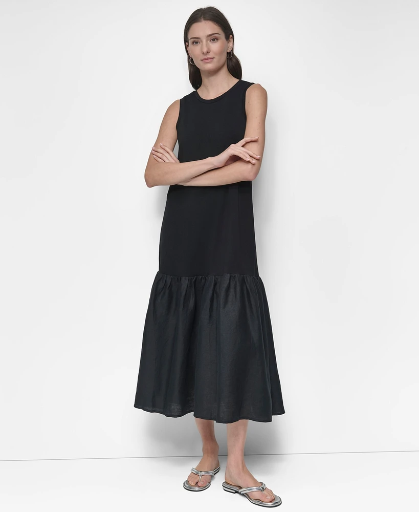 Dkny Women's Mixed-Media Midi Dress