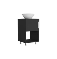 Depot E-Shop Pittsburgh Single Bathroom Vanity, One Open Shelf, Single Door Cabinet, Black