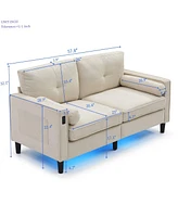 Streamdale Furniture Luxurious Usb Charging Sofa with Adjustable Mood Lighting