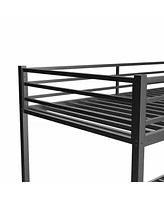 Streamdale Furniture Metal Twin over Full Bunk Bed/ Heavy-duty Sturdy Metal/ Noise Reduced/ Safety Guardrail/No Box Spring Needed, Black