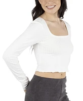 Hurley Juniors' Dakota Long-Sleeve Cropped Top