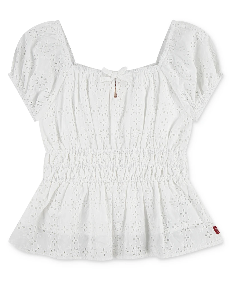 Levi's Big Girls Eyelet Puff Top