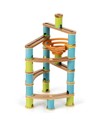 Gouun Bamboo Build Run Toy with Marbles for Kids Over 4