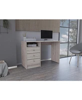 Nemocon 3 Drawer Computer Desk With 1-Open Storage Shelf, Light Gray