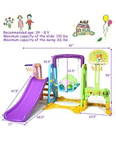 Gouun 6-in-1 Climber Swing Basketball Hoop Football Gate