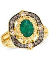 Le Vian New Emerald (7/8 ct. t.w.) & Diamond (1/3 ct. t.w.) Statement Ring in 14k Yellow Gold