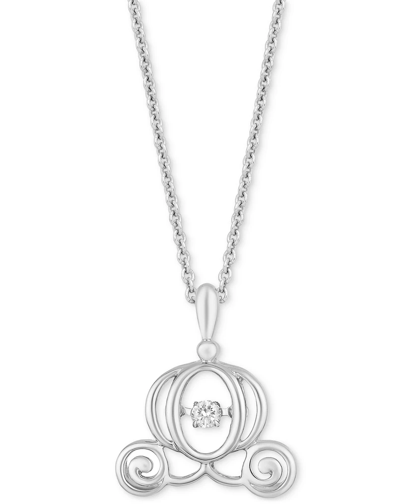 Disney Enchanted Vault Diamond Cinderella Carriage 18" Pendant Necklace (1/20 ct. t.w.) in Sterling Silver