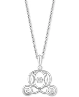Disney Enchanted Vault Diamond Cinderella Carriage 18" Pendant Necklace (1/20 ct. t.w.) in Sterling Silver