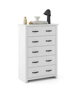 5 Drawer Chest Storage Dresser Tall Cabinet Organizer Bedroom Hallway