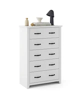 5 Drawer Chest Storage Dresser Tall Cabinet Organizer Bedroom Hallway
