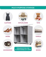 Florida Brands Hanging Closet Organizer with 4 Shelves and Black Metal Rod
