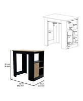 Depot E-Shop Masset Kitchen Island 36" H, Three Open Side Storage Shelves and One Push-to-Open Cabinet