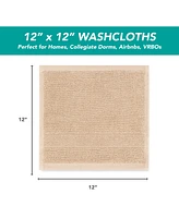 Arkwright Home Family Essentials Washcloths (Pack of 12), 12x12, Cotton