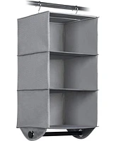 Florida Brands Hanging Closet Organizer with Shelves and Black Metal Rod