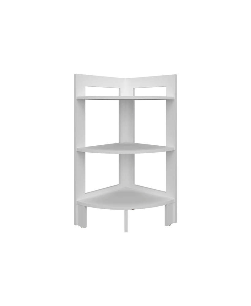 Depot E-Shop Akutan Side Table with 3 Shelves, 3 Legs, White