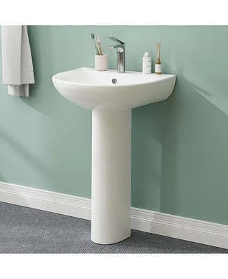 gaomon Pedestal Sink 20" X 17" Bathroom Pedestal Sink Modern U