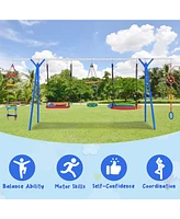 Slickblue Kids 5-in-1 Outdoor Swing Set – Multifunctional Playground Set for Backyard Fun