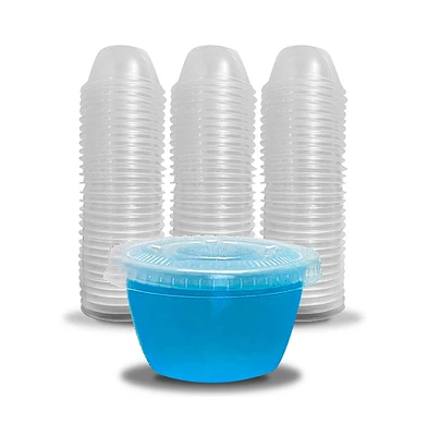 Swooc 105 Extra/Replacement Gelatin Shot Cups & Lids for Giant Tower Party Game – Clear Plastic & Leak Proof - Hidden Shots