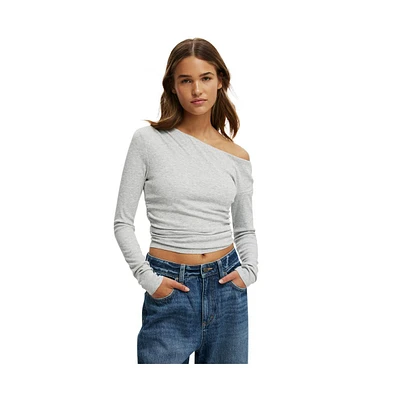 Cotton On Women's Marlow Asymmetrical Long Sleeve Top