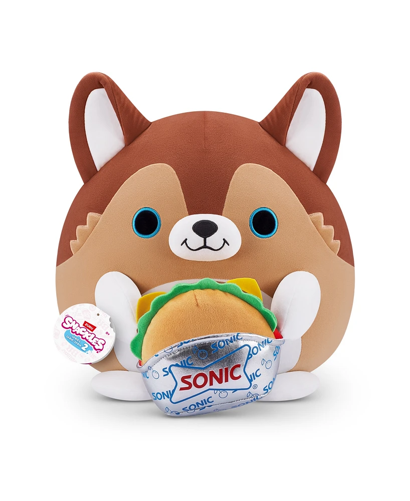 Snackles Large Wolf and Sonic Burger Soft Plush Toy