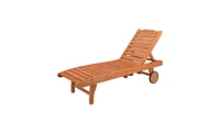 Slickblue Outdoor Garden Fir Wooden Bed with Wheels and Drawers