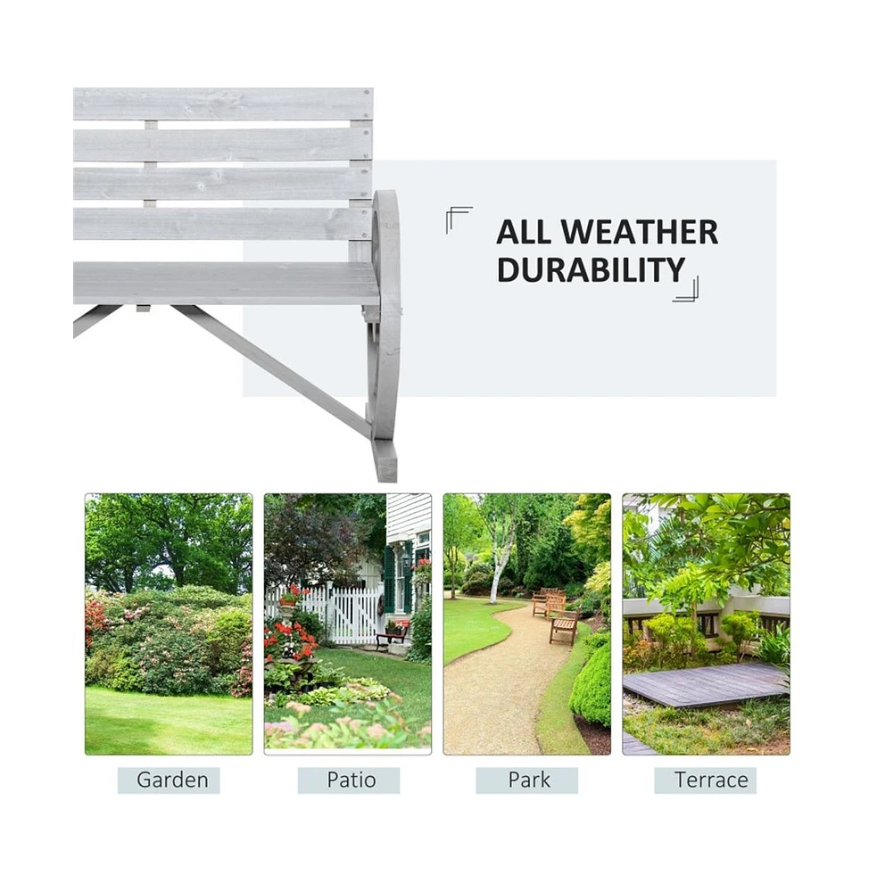 Slickblue Sturdy Fir Wood Garden Chair – Light Grey with Wheel Design, 550 lbs. Capacity