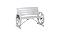 Slickblue Sturdy Fir Wood Garden Chair – Light Grey with Wheel Design, 550 lbs. Capacity