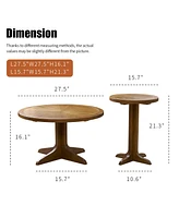 Slickblue 2-Piece Modern Farmhouse Coffee Table Set Stylish Nesting Round Wooden Tables for Living Room and Bedroom