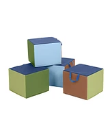 ECR4Kids SoftZone Children's Cozy Cubes, Earthtone, 4-Pack