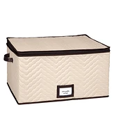 Florida Brands Wine Glass Storage Box with Dividers and 5"W cells - Holds 12 Wine Glasses up to 10" Tall