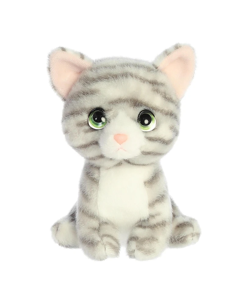 Aurora Small Misty Grey Tabby Petites Expressive Plush Toy 7"