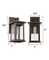 Flynama 1-Light Oil Rubbed Bronze not Motion Sensing Outdoor Hardwired Wall Lantern Sconce with No Bulbs Included