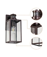Flynama 1 oil rubbed bronze Non-Motion Sensor Outdoor Hardwired Wall Light Wall Light Does Not Include Bulb
