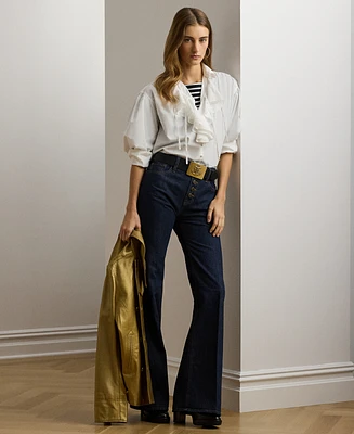 Lauren Ralph Petite High-Rise Flare Jeans