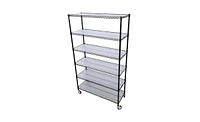 Slickblue Heavy-Duty 6000 lbs Capacity 6-Tier Nsf Metal Wire Shelving Unit with Wheels and Liners, 84"H x 48"L x 20"D