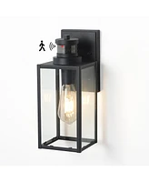 Flynama 1-Light Matte Black Non-Motion Sensing Outdoor Hardwired Wall Sconce Light with Socket, Bulb Not Included