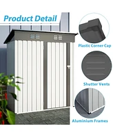 5 x 3 Ft Galvanized Metal Outdoor Storage Shed – Lockable Tool Storage for Gardens & Patios