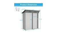 5 x 3 Ft Galvanized Metal Outdoor Storage Shed – Lockable Tool Storage for Gardens & Patios