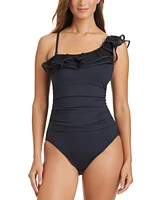 Bleu by Rod Beattie Women's Ruffle-Trimmed One-Piece Swimsuit