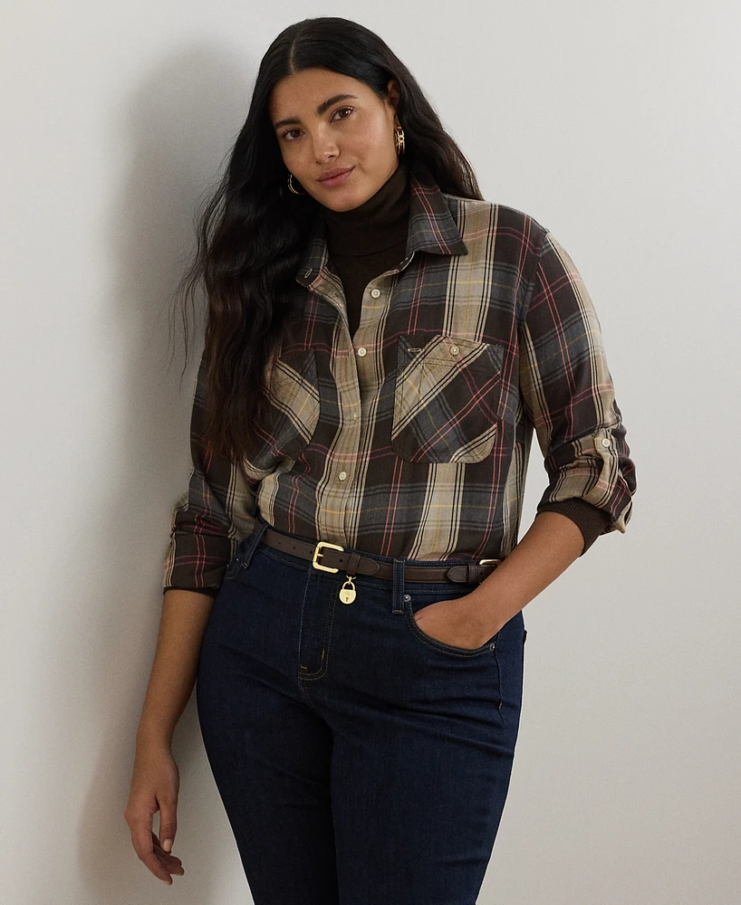 Lauren Ralph Plus Plaid Shirt