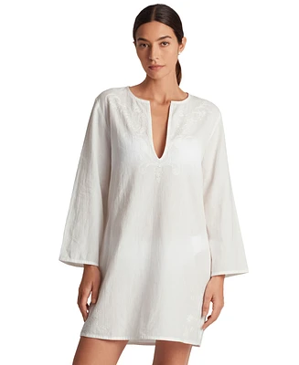 Lauren Ralph Women's Embroidered Tunic Cover-Up