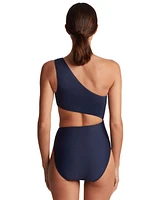 Lauren Ralph Women's Cutout One-Shoulder One-Piece Swimsuit