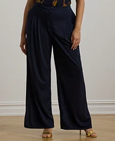 Lauren Ralph Plus Stretch Jersey Wide-Leg Pants