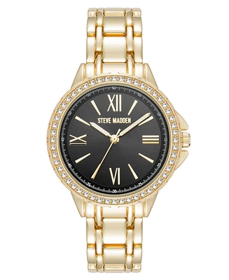 Steve Madden Women's Charming and -Tone Alloy Metal Bracelet Watch, 38mm